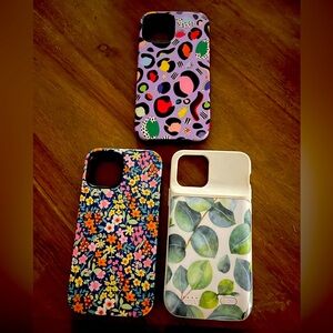 Casely Multicolor Phone Cases IPhone 12, Two bumper cases & one powerbank case